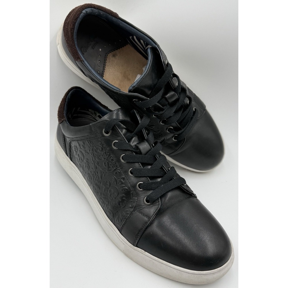Robert Graham Sneakers Men Sz10 Artfibers Dreamer Sugar Skull Rose Black‎ Brown